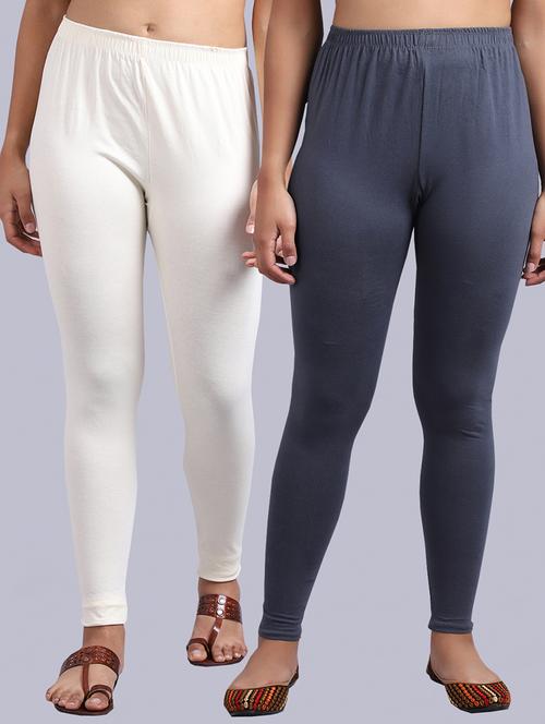 set of 2 cotton lycra legging - 19161567 - Very Small Image - 1