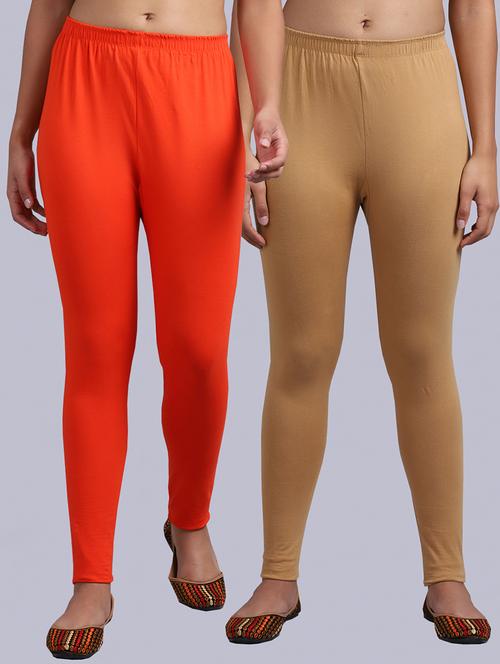 set of 2 cotton lycra legging - 19161612 - Very Small Image - 1