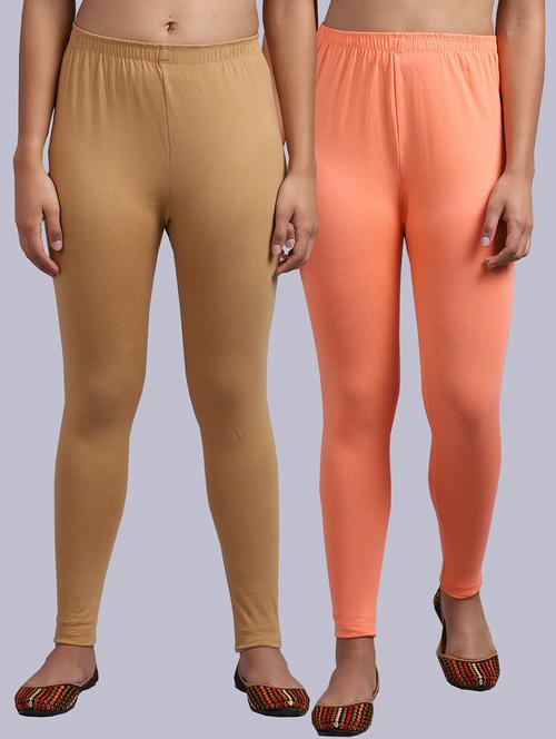 set of 2 cotton lycra legging - 19161642 - Very Small Image - 1