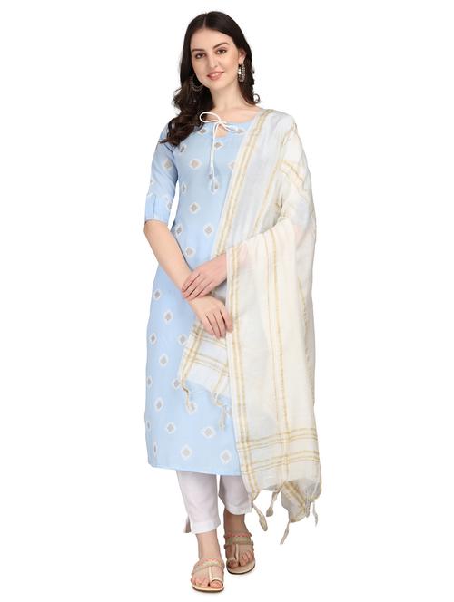 printed kurta pant set with dupatta - 19162860 - Very Small Image - 1