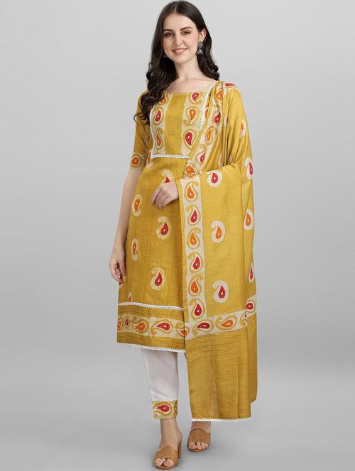 printed kurta pant set with dupatta - 19162864 - Very Small Image - 1