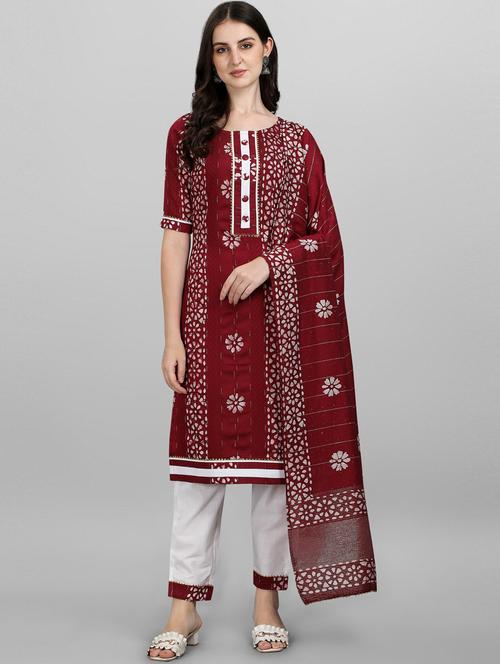 printed kurta pant set with dupatta - 19162865 - Very Small Image - 1