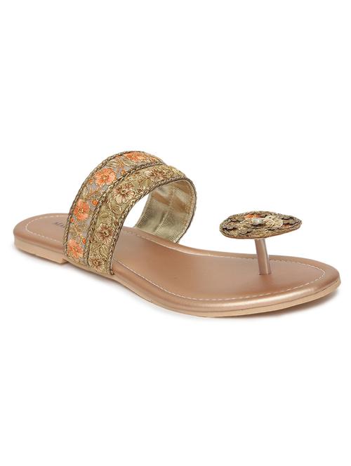 embroidered one toe kolhapuri - 19163092 - Very Small Image - 1