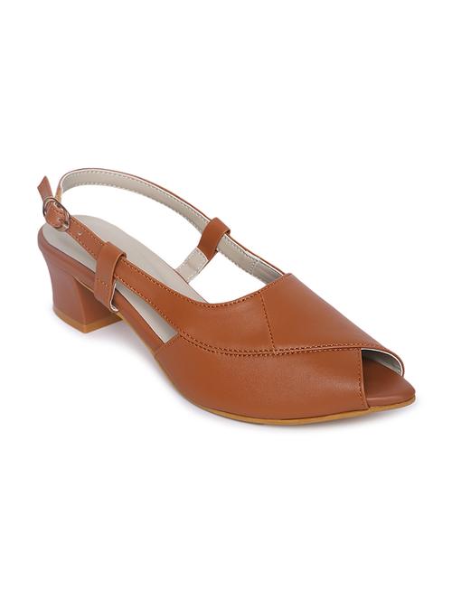 tan synthetic back strap sandals - 19163544 - Very Small Image - 1