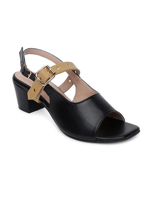 black synthetic back strap sandals - 19163736 - Very Small Image - 1