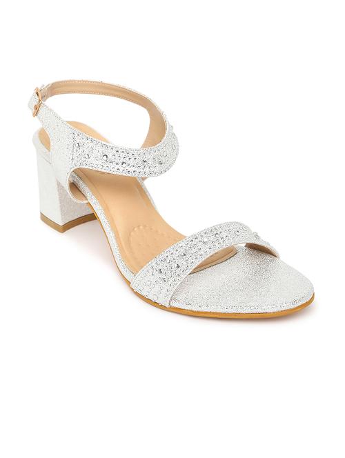 silver synthetic back strap sandals - 19163753 - Very Small Image - 1