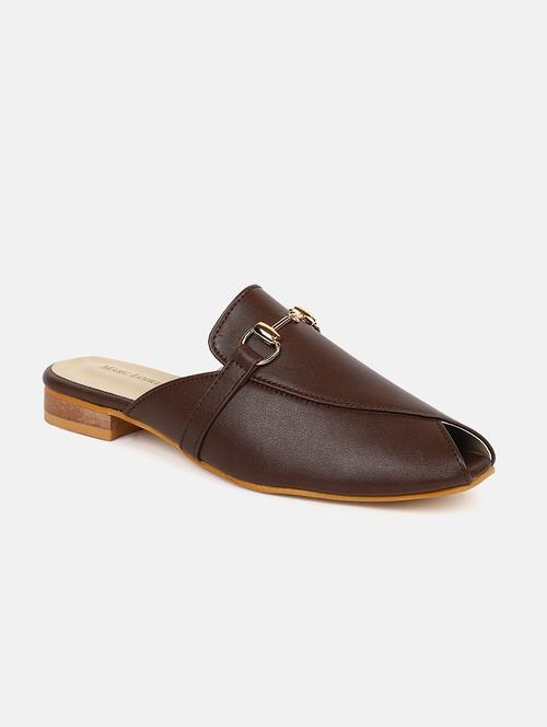women brown flats mules - 19163894 - Very Small Image - 1