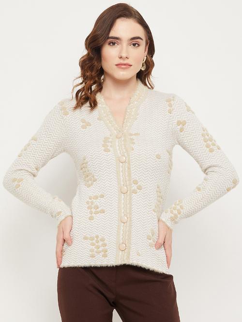 self design acrylic polyamide cardigan - 19164490 - Very Small Image - 1