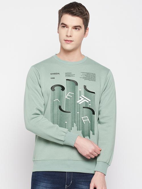 cotton blend front print sweatshirt - 19164728 - Very Small Image - 1