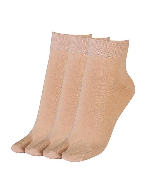 pack of 3 beige ankle length sock - 19164770 - Very Small Image - 1