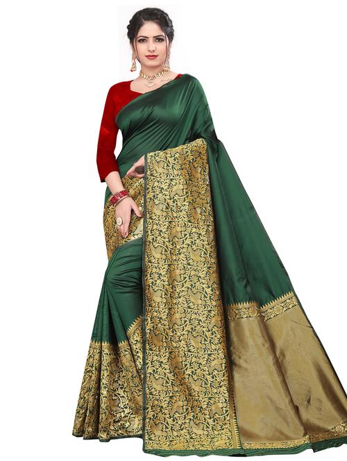 green self design saree with blouse - 19165687 - Very Small Image - 1