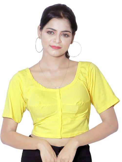 yellow cotton regular blouse - 19165958 - Very Small Image - 1