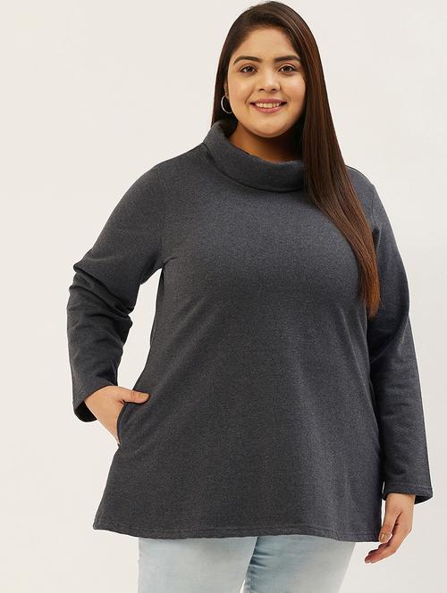 grey cotton blend plus sweatshirt - 19167563 - Very Small Image - 1
