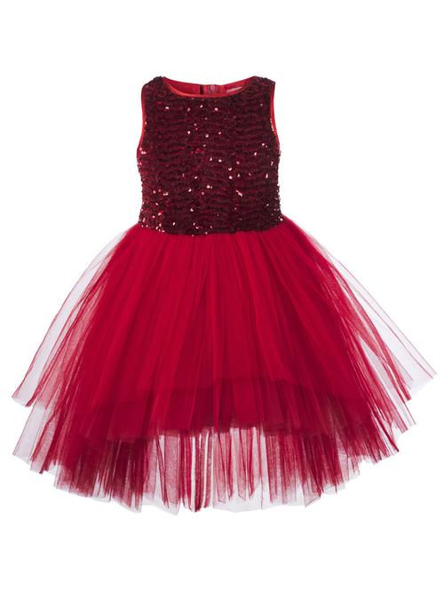 red coloured sequin frock - 19168878 - Very Small Image - 1