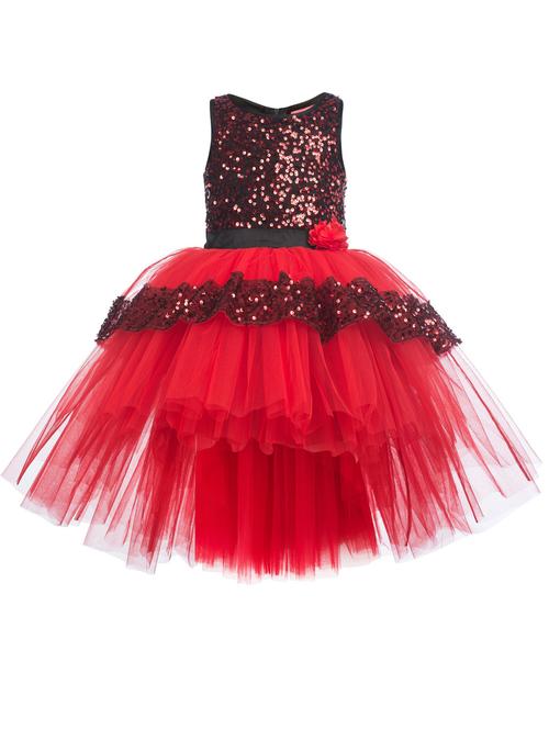 red coloured sequin frock - 19169075 - Very Small Image - 1