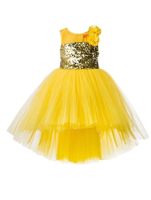 yellow net frock - 19169111 - Very Small Image - 1