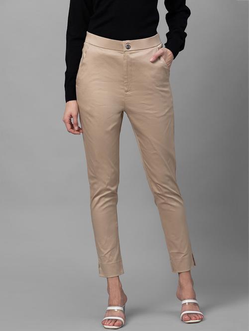 women solid cigarette trouser - 19169678 - Very Small Image - 1