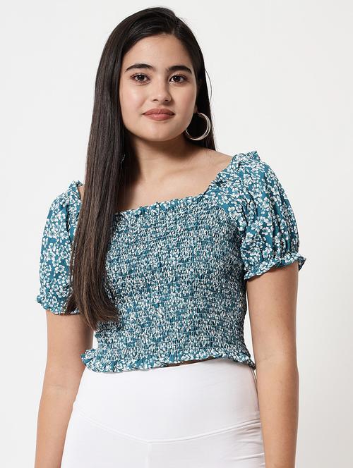 round neck floral crop top - 19170132 - Very Small Image - 1