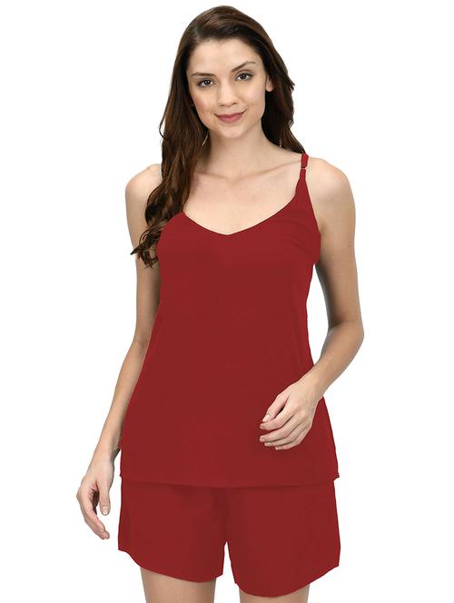 red two piece printed nightwear set - 19171025 - Very Small Image - 1