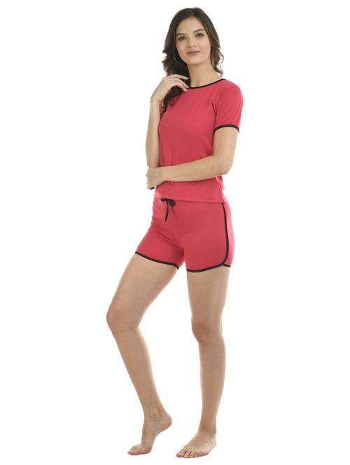 solid top and short nightwear set - 19171071 - Very Small Image - 1
