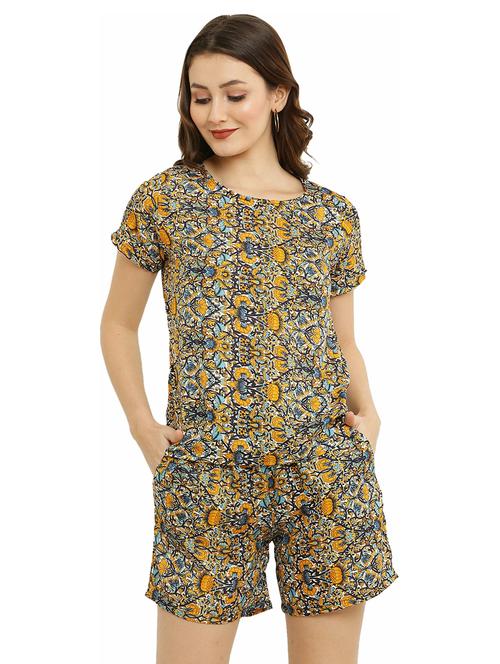 printed top and short nightwear set - 19171109 - Very Small Image - 1