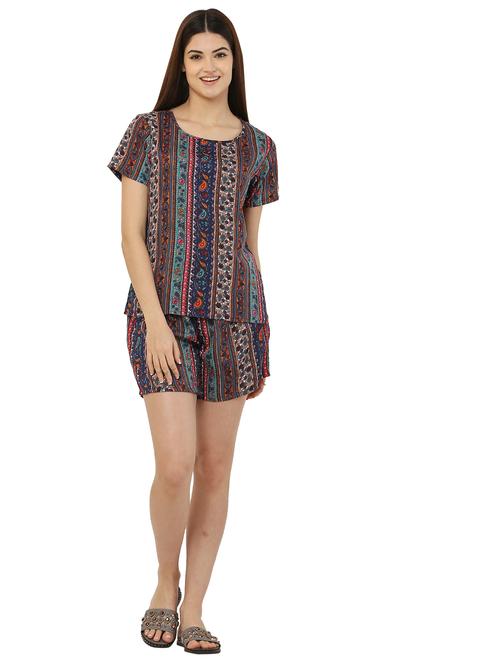 printed top and short nightwear set - 19171118 - Very Small Image - 1