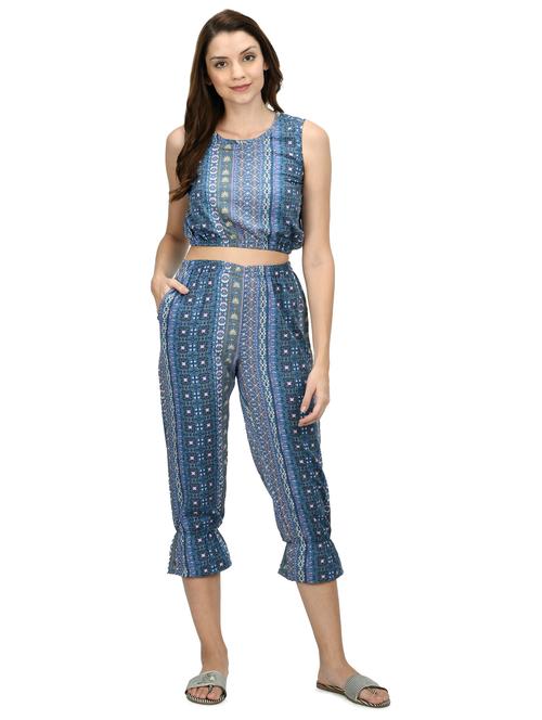 printed capri nightwear set - 19171136 - Very Small Image - 1