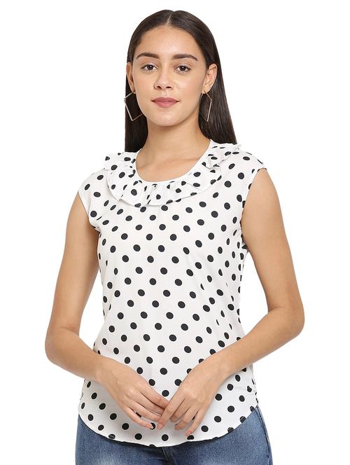 round neck polka dot top - 19171271 - Very Small Image - 1