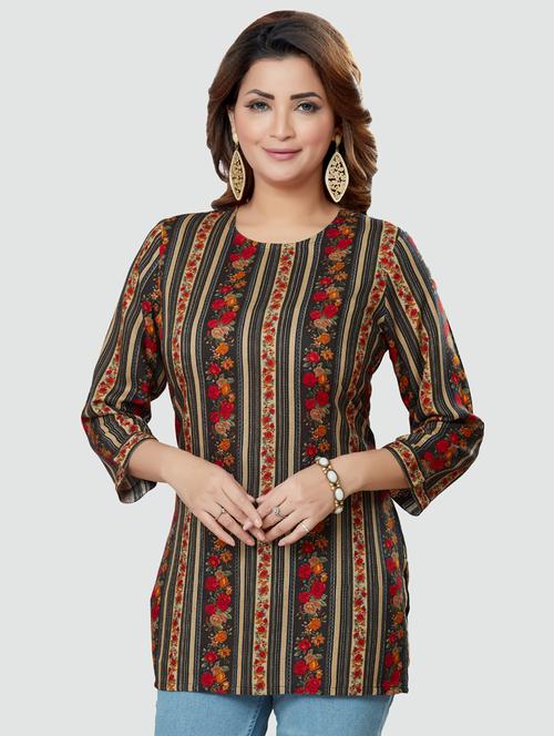 printed short kurti - 19172682 - Very Small Image - 1