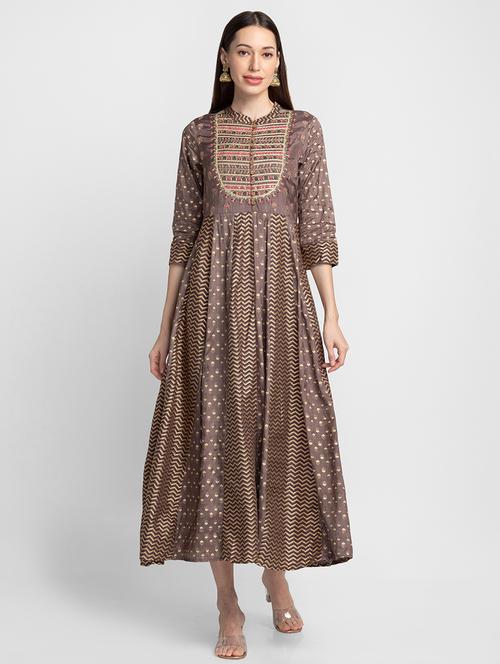 women's fit & flare printed dress - 19172879 - Very Small Image - 1