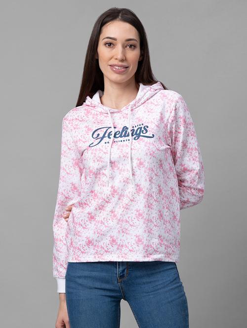 women's front print hooded t-shirt - 19172909 - Very Small Image - 1