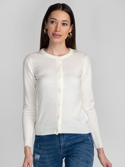round neck solid cardigan - 19172927 - Very Small Image - 1