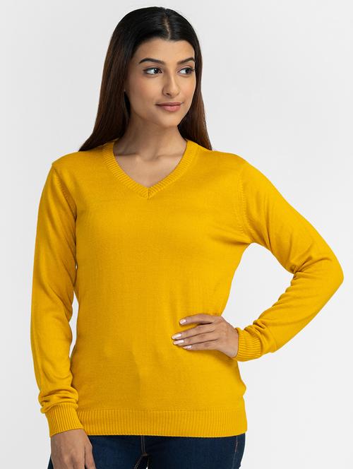 v-neck solid regular pullover - 19172933 - Very Small Image - 1