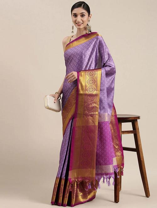 self design woven saree with blouse - 19175768 - Very Small Image - 1