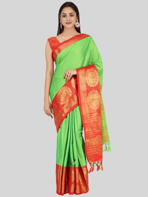 self design woven saree with blouse - 19175817 - Very Small Image - 1