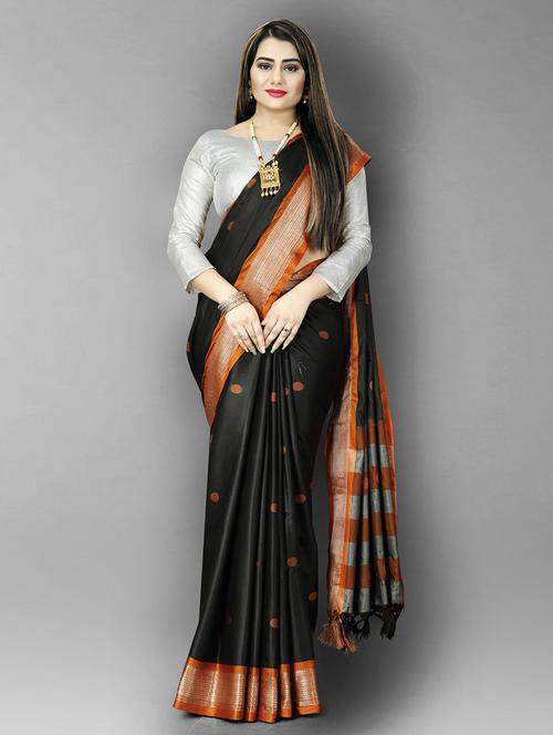 self design woven saree with blouse - 19175847 - Very Small Image - 1