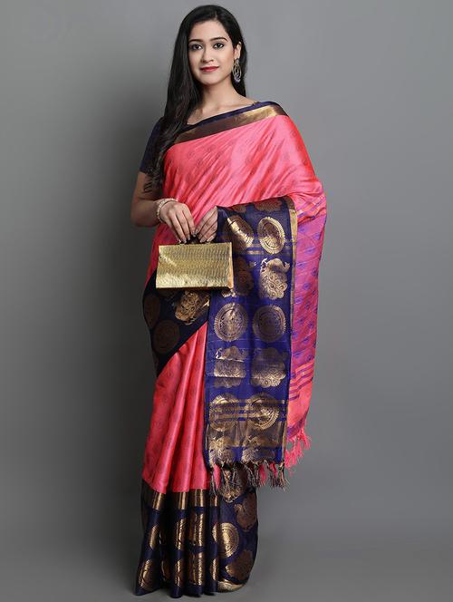 multi colored self design saree with blouse - 19176098 - Very Small Image - 1