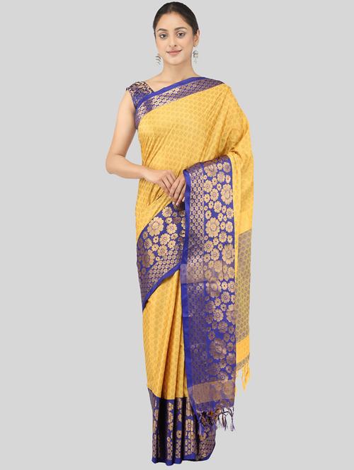 self design woven saree with blouse - 19176203 - Very Small Image - 1
