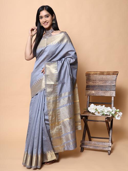 self design woven saree with blouse - 19176416 - Very Small Image - 1