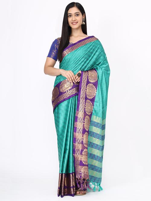 self design woven saree with blouse - 19176448 - Very Small Image - 1