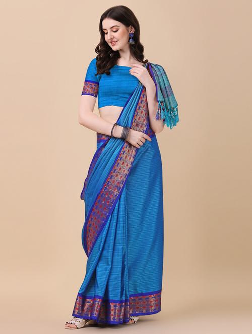 self design woven saree with blouse - 19176488 - Very Small Image - 1