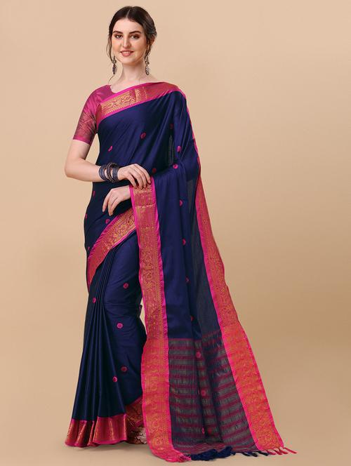 self design woven saree with blouse - 19176636 - Very Small Image - 1