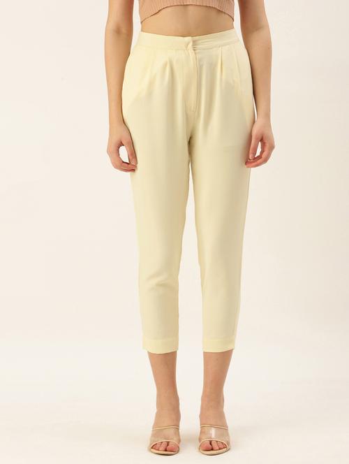 yellow pleated trouser - 19177083 - Very Small Image - 1