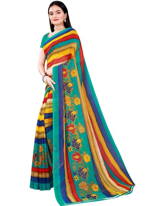 green self design set saree with blouse - 19177291 - Very Small Image - 1