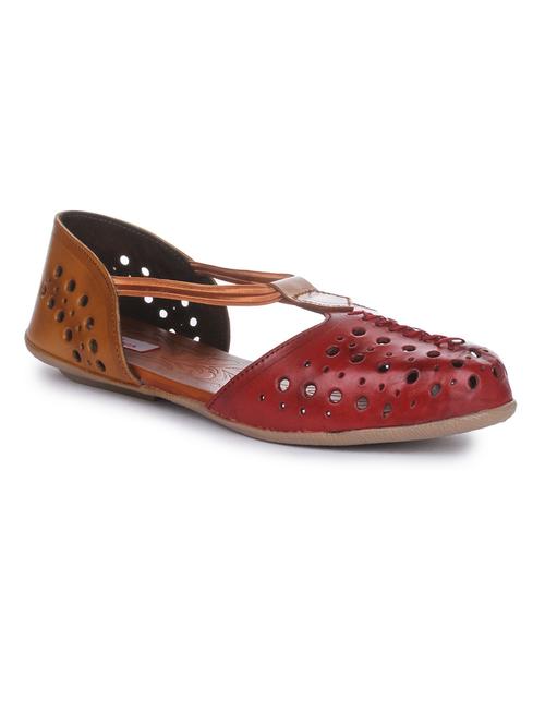 maroon leather laceup casual shoes - 19177951 - Very Small Image - 1