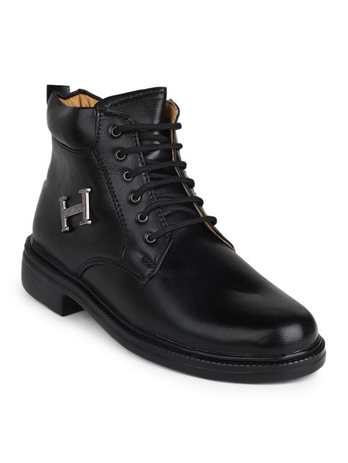 solid black lace up boots - 19177994 - Very Small Image - 1