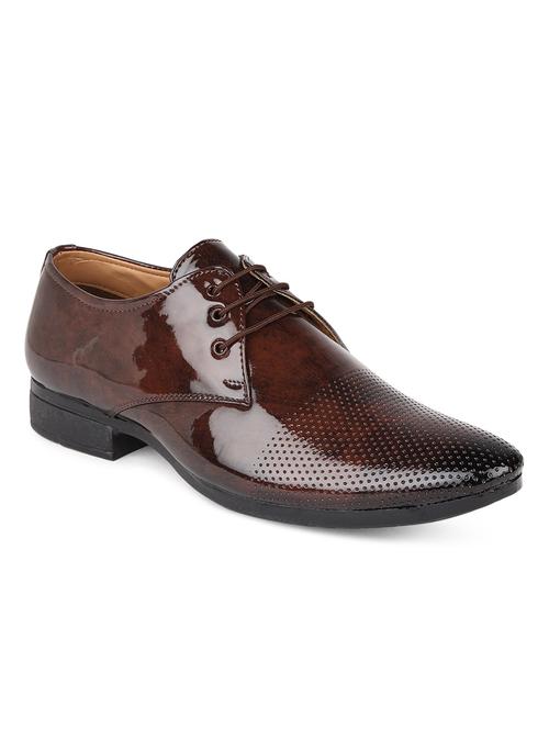 brown textured derbie shoes - 19178002 - Very Small Image - 1