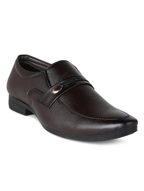 solid brown textured slip on moccasin - 19178078 - Very Small Image - 1