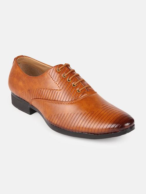 tan synthetic & mesh laceup oxfords - 19178133 - Very Small Image - 1