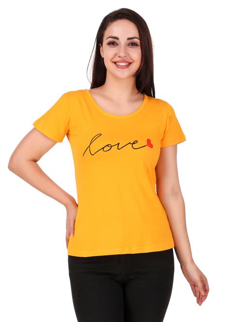 yellow printed regular tee - 19178255 - Very Small Image - 1